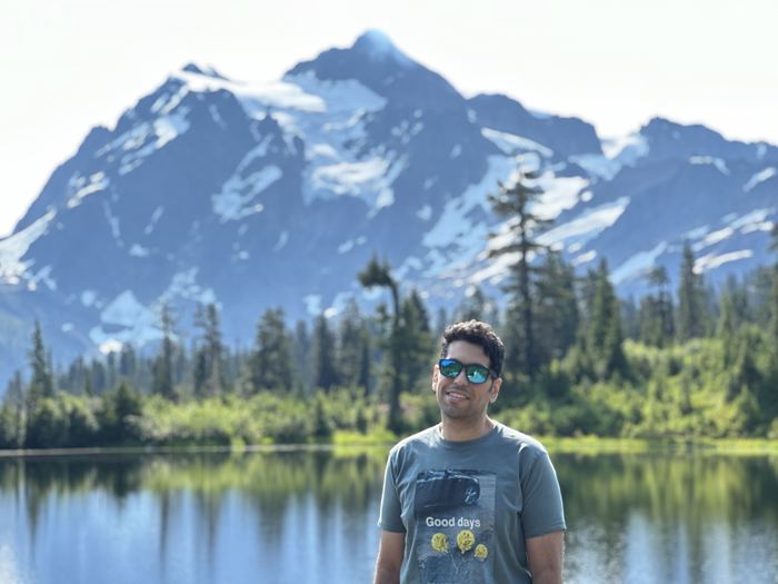 Standing before Mount Shuksan and Picture Lake, North Cascades